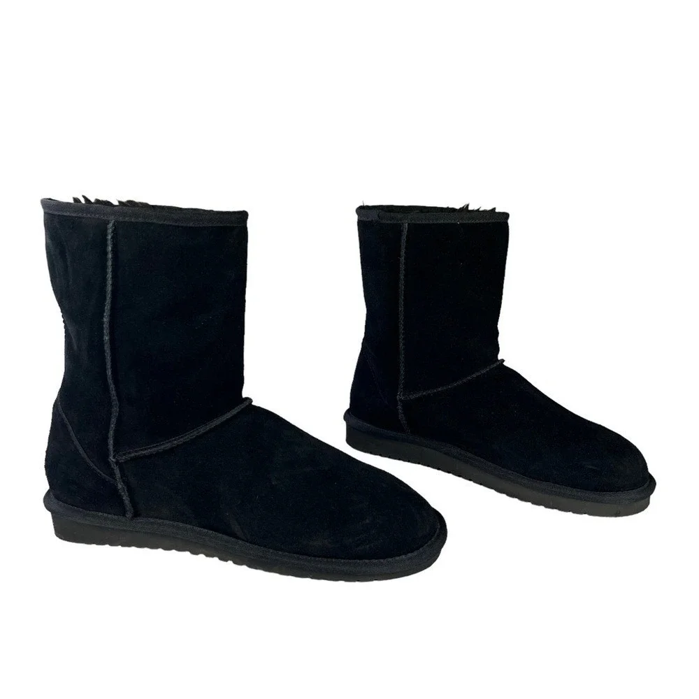 Koolaburra by UGG Black Suede Mid Calf Boots Womens 8‎ Old School Boho Cozy Y2K